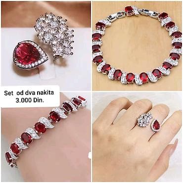 ceo set: Elegantni posrebreni set od hirurskog čelika sa žigom S925 od dva — 2