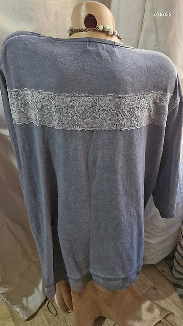 sexy bluza: 4XL Thea 700din Duža elegantna pamučna sa elastinom vidi leđa vrhunska — 4