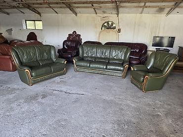 dekor platno za namestaj: Komplet kožne garniture za dnevnu sobu – 1 - Sastav: trosed, dvosed i — 5