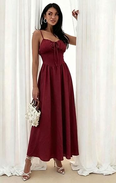 haljine od frotira: Haljina na bretele duga maxi. - Romantičan kroj sa uskim,strukiranim — 8