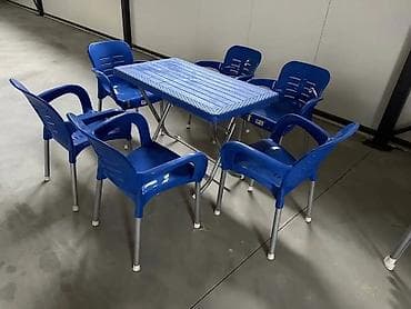 beli retro namestaj: Vrtni set: sto + 6 stolica - Komplet sadrži pravougaoni sto i šest — 4