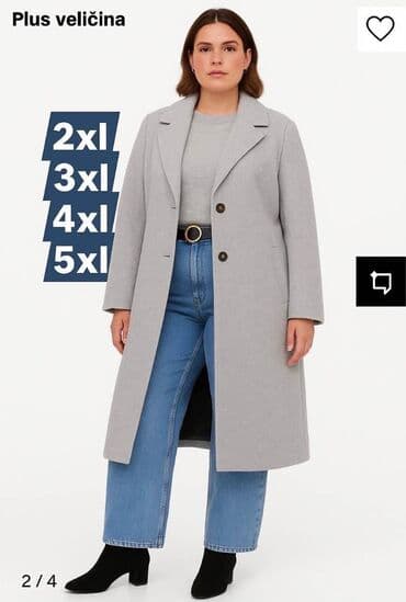 Košulje, bluze i tunike: Kaputi za punije 2XL 3XL 4XL 5XL Postavljeni.m❄️🧊☃️ Boje :crna, siva — 4