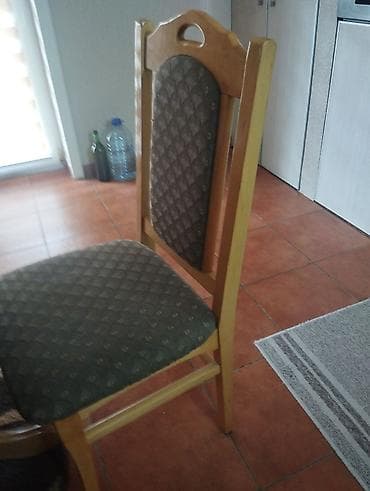 ormarić za terasu: Trpezarijski set – drveni sto sa šest stolica - Sto: masivno drvo — 2