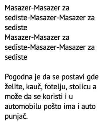 auto delovi panda jagodina: Masažer je skupo placen,par puta upotrebljen. mislim da je korektna — 2