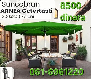 češki porcelan bernadotte: Suncobran ARNEA četvrtasti, zeleni Dimenzije: 300 x 300 cm - Velika — 1