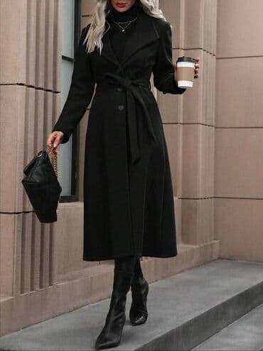 pojas za kaput: Elegantni ženski kaputi – dugi kroj - Model: klasičan dugi kaput sa — 1