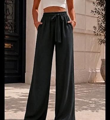 lagane pantalone: Široke pantalone sa pojasom i dzepovima. - Kroj: ravne,široke — 5