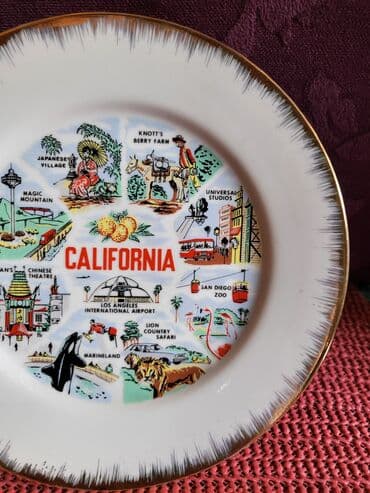 drveni tanjiri: Tanjir nov za zid Californija porcelanski 80te. Tanjir nov sa — 6