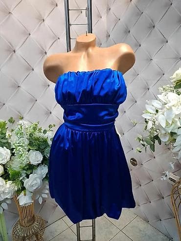 svecane haljine ps: Koktel haljina bez bretela – satenska - Model: kratka koktel haljina — 5