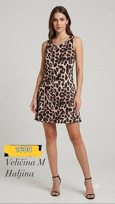 Haljina sa leopard printom bez rukava, okrugli izrez. - Kroj: blago na lalafo.rs Haljina sa leopard printom bez rukava, okrugli izrez. - Kroj: blago