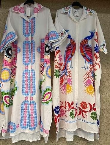top model torbe: Letnja dugačka kaftan-haljina sa kragnicom i dugmićima – udobna — 9