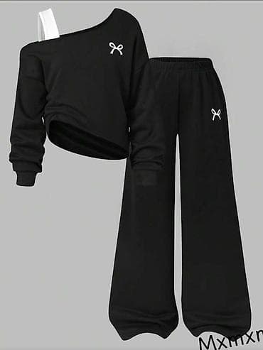 Ženski komplet trenerke – duks + pantalone širokih nogavica 2700din S