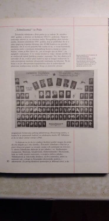 a klasa kopacke: Knjiga: Stoleće železničkog skolstva, A 4 format, 199 str.1989. god — 9