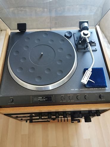 veliki zvucnici: SABA hi‑fi komponentni sistem sa namenskim drvenim stalkom i velikim — 4