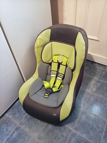 Auto sedište za decu, zeleno-sivo, sa naslonom i bočnim jastucima