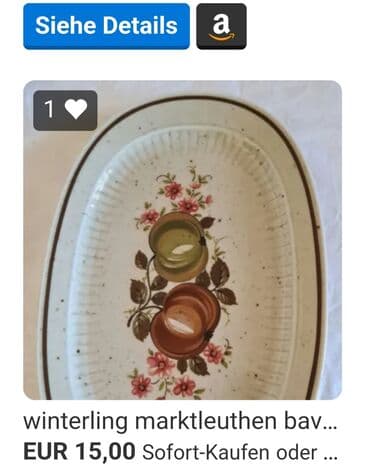 metalac staklene posude: Oval 1950g+ Winterling Marktleuthen porcelan Bavaria. Oval bez — 11