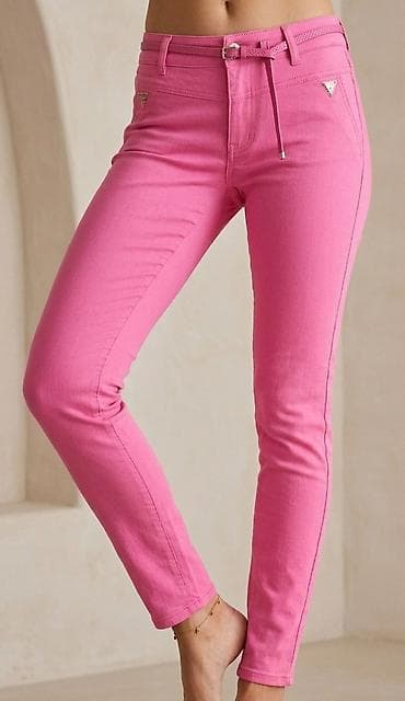 mugler farmerke: Ženske skinny farmerke – roze - Kroj: uske (skinny), dužina do članka — 1