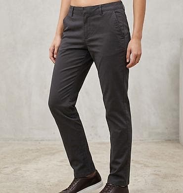 uf pro pantalone: Ženske chino pantalone – tamno siva - Klasican, ravan kroj sa blago — 1