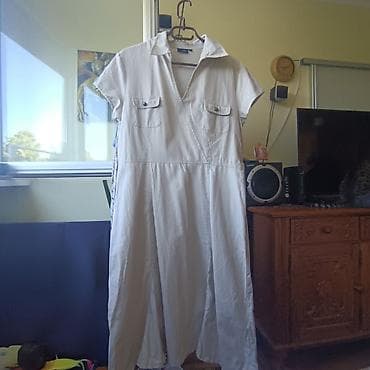 kosulje massimo dutti: Lanena ženska haljina košulja-kroja - Model: midi/duga haljina — 1