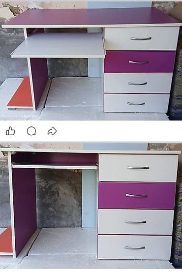 ormar za registratore: Radni sto sa fiokama i izvlačnom policom za tastaturu - Moderan sto — 1