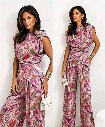 roma m: Ženski elegantni kombinezon sa cvetnim dezenom - Model: kombinezon — 5