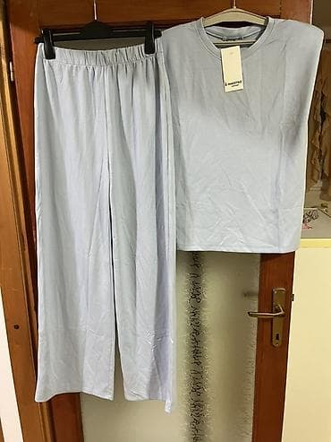 delovi za satove: Dvodeleni komplet – svetloplavi - Model: široke pantalone sa — 1