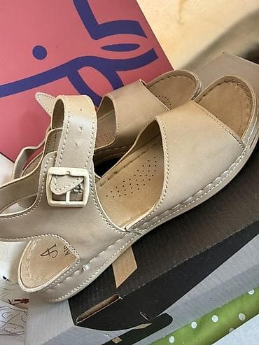 sinsay sandale: Bež ženske sandale sa kaišem i kopčom - Model: otvoreni prsti i peta — 2