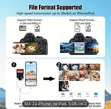 Adapteri za telefone: Čitač memorijskih kartica za iPhone/iPad – Lightning i USB‑C konekcija — 4