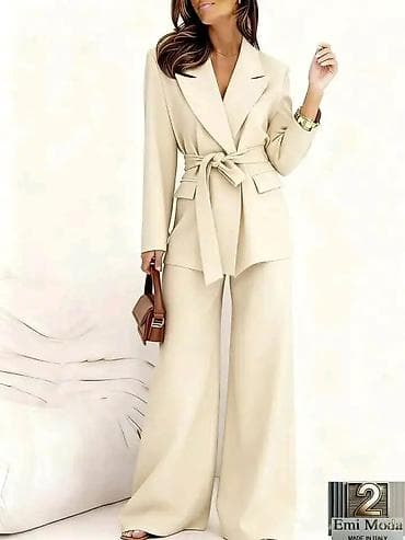 mango kompleti: Ženski elegantni komplet – sako i pantalone širokih nogavica - Kroj — 4