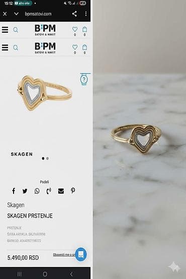 ✨ SKAGEN prsten – kao nov ✨ Prodajem prelep Skagen prsten sa motivom