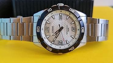 Upaljači i prateća oprema: Casio analogni muški sat – inox narukvica i kućište, klasičan sportski — 3