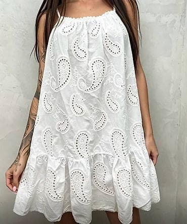 helanke l: Haljina na bratele sa vezenim “paisley” motivom,A-linija,lepršava — 1