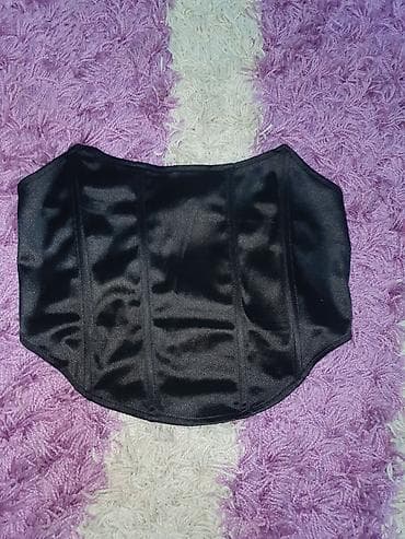 gerry weber beograd: Crni satenski korset/top bez bretela - Model: strapless korset/top sa — 1