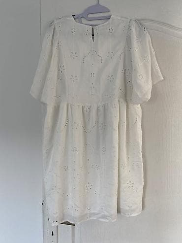 bela haljina sa vezom: Shein Belo pamučno haljina/tunika sa vezom (broderie anglaise) - — 5