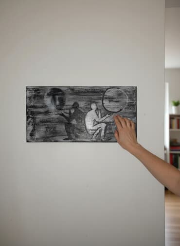 Ručno rađena slika na platnu – monohromatska (crno‑siva skala) na lalafo.rs Ručno rađena slika na platnu – monohromatska (crno‑siva skala)