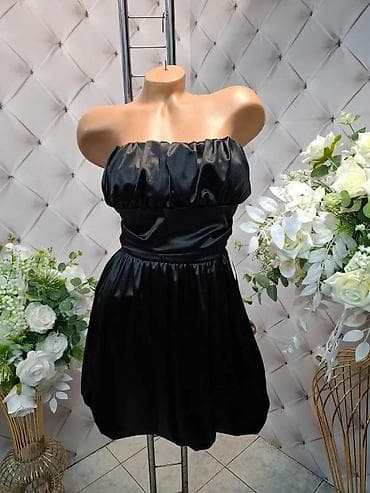 svecane haljine ps: Koktel haljina bez bretela – satenska - Model: kratka koktel haljina — 3