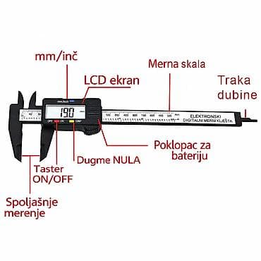 pegla za cevi: Novo digitalno pomično merilo od karbon fibera vrlo lagan samo 45 — 7