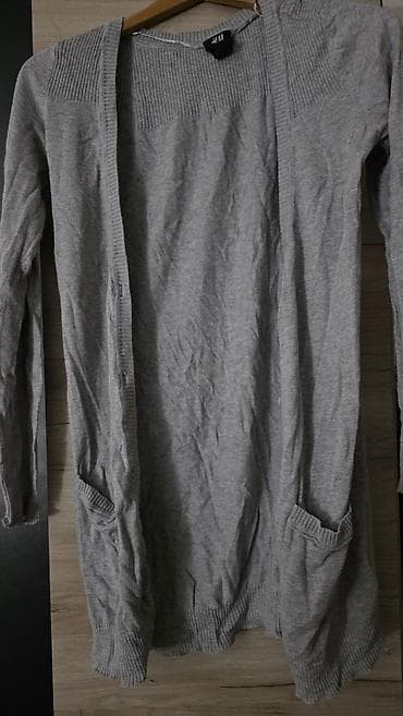 H&M dugački kardigan bez kopčanja, sivi melanž. - Materijal