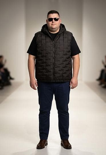 torbica muska: Muški prsluk sa kapuljačom – crni, prošiven - Topao, lagan i — 1