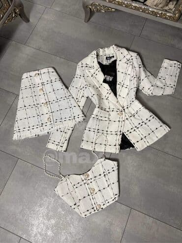 tweed komplet: New,,Magical Tweed’’Trodelni Set*Long Style Sako* (Sako+Korset+Suknja) — 3