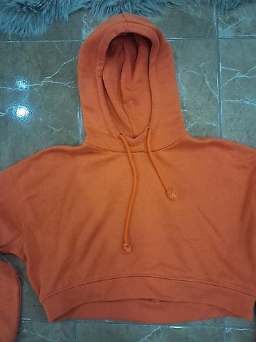 zara papuce sa cirkonima: Kratki dukser (crop hoodie) – ZARA - Boja: narandžasta - Model: crop — 2