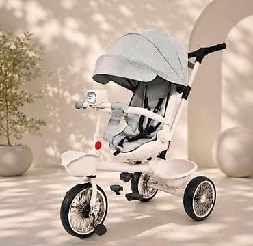 garderoba za bebe: Dečiji tricikl 4-u-1 sa upravljačkom ručkom i tendom - — 2