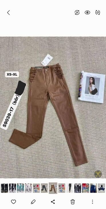 kozne pantalone hm: Pantalone od eko koze
2500
velicine XS, S, M, L, XL — 2