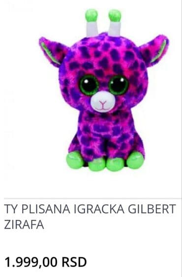 svetleca haljina za devojcice: TY BEANIE BOOS original plisana igracka zirafa gilbert. Veća igracka — 4