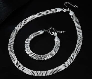Bracelets: Set: Bracelet, Necklace, Material: Silver — 1