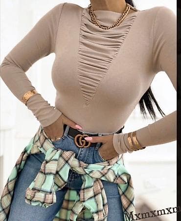 tunike haljine: ✅Ženska bluza sa dugim rukavima i dekorativnim naborima ✅1350 din ili — 2