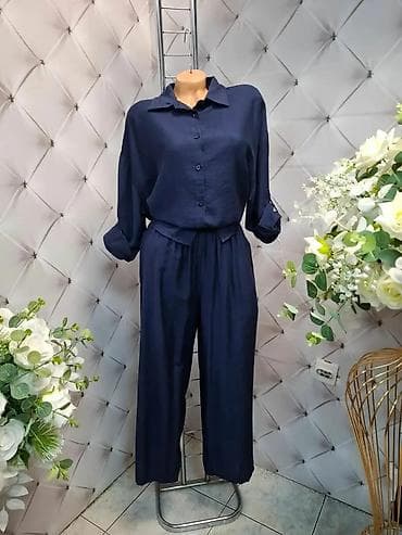 Ženski komplet košulja + pantalone sa širokim nogavicama - Model