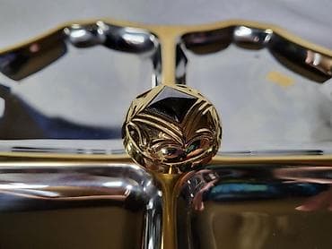 Art & Collectibles: Bombonijera inox 18/10 oznaka,24na pozlata,70te. Bombonijera — 10