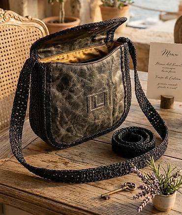 Torba preko ramena – ručno rađena - Materijal: kombinacija