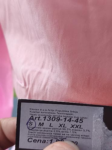 helanke sa likrom: Ženska košulja – svetloružičasta - Klasičan kroj sa kragnom i — 5